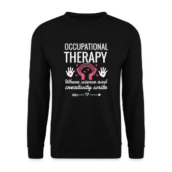 Occupational therapist gift | Occupational therapy therapist - Unisex Sweatshirt - black - Front - Alina (178cm) & Michal (187cm)