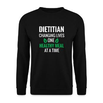 Nutritionist Gift | Dietitian Dietitian - Unisex Sweatshirt - black - Front - Alina (178cm) & Michal (187cm)