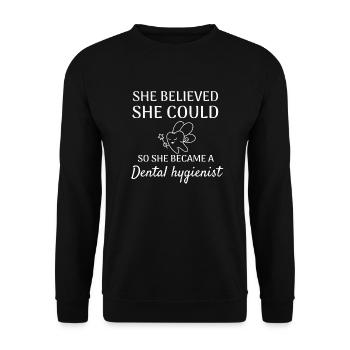 Dental hygienist oral hygiene dental hygienist - Unisex Sweatshirt - black - Front - Alina (178cm) & Michal (187cm)