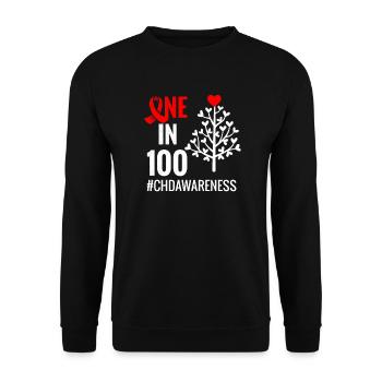 CHD Awareness Shirt | CHD Congenital heart defect - Unisex Sweatshirt - black - Front - Alina (178cm) & Michal (187cm)