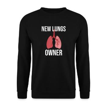 New lung | Lung Transplant Gift - Unisex Sweatshirt - black - Front - Alina (178cm) & Michal (187cm)