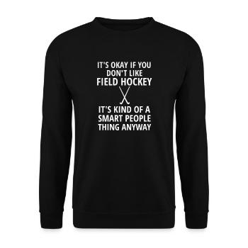 Sur le hockey sur le terrain cadeau hockeyeur hockeycoach - Sweat-shirt Unisexe - noir - Devant - Alina (178cm) & Michal (187cm)