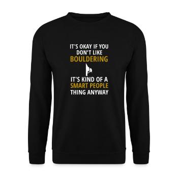 Bouldering Boulderer Climbing Hall Climbing Wall - Unisex Sweatshirt - black - Front - Alina (178cm) & Michal (187cm)