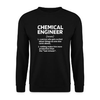 Ingénieur chimique Chemical Engineer Idée cadeau - Sweat-shirt Unisexe - noir - Devant - Alina (178cm) & Michal (187cm)