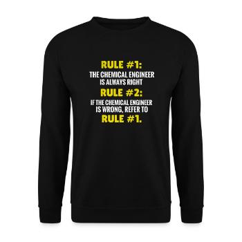 Ingénieur chimique Chemical Engineer Idée cadeau - Sweat-shirt Unisexe - noir - Devant - Alina (178cm) & Michal (187cm)