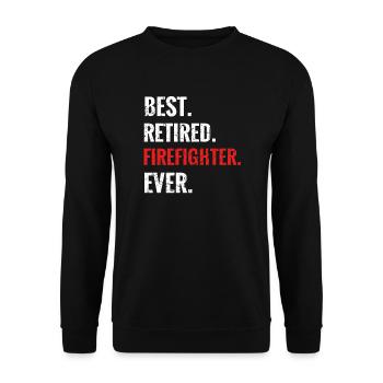 Firefighter Retirement Gift Funny Fire Brigade - Unisex Sweatshirt - black - Front - Alina (178cm) & Michal (187cm)