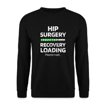 Chirurgie de la hanche Cadeau de rétablissement Hanches artificielles - Sweat-shirt Unisexe - noir - Devant - Alina (178cm) & Michal (187cm)