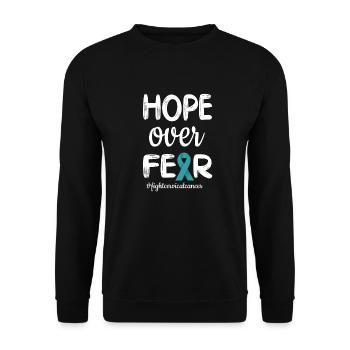 Gebärmutterhalskrebs Kämpferin Krebs Bewusstsein - Unisex Pullover - Schwarz - Vorne - Alina (178cm) & Michal (187cm)