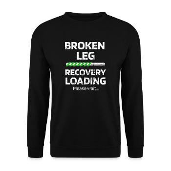 Gebrochenes Bein Operation Genesungsgeschenk - Unisex Pullover - Schwarz - Vorne - Alina (178cm) & Michal (187cm)