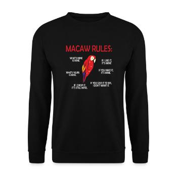 Ara Papagei Besitzer Papageienliebhaber Ara Vogel - Unisex Pullover - Schwarz - Vorne - Alina (178cm) & Michal (187cm)