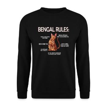 Bengalkatzen Liebhaber Bengal Katze Besitzer - Unisex Pullover - Schwarz - Vorne - Alina (178cm) & Michal (187cm)