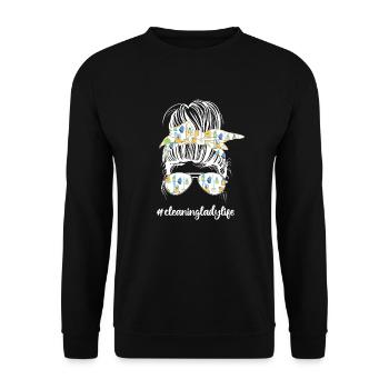 Femme de ménage Ménage - Sweat-shirt Unisexe - noir - Devant - Alina (178cm) & Michal (187cm)
