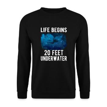 Divers Recreational divers Underwater diving diving device - Unisex Sweatshirt - black - Front - Alina (178cm) & Michal (187cm)