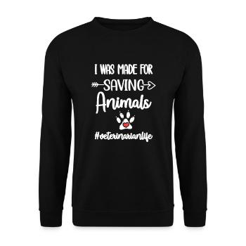 Tierarzt Veterinärmediziner Tiermediziner Arzt - Unisex Pullover - Schwarz - Vorne - Alina (178cm) & Michal (187cm)