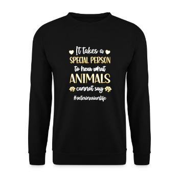 Veterinarian Veterinarian Veterinarian Veterinarian Physician - Unisex Sweatshirt - black - Front - Alina (178cm) & Michal (187cm)