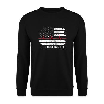Herz-Lungen-Wiederbelebung Herzdruckmassage HLW - Unisex Pullover - Schwarz - Vorne - Alina (178cm) & Michal (187cm)