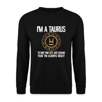Taurus Zodiac Sign Horoscope Zodiac Sign - Unisex Sweatshirt - black - Front - Alina (178cm) & Michal (187cm)