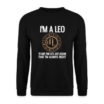 Leo zodiac horoscope zodiac sign Leo - Unisex Sweatshirt - black - Front - Alina (178cm) & Michal (187cm)