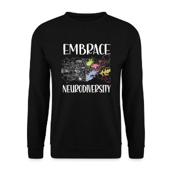Neurodiversität Autismus ADHS Neurodiversity ASD - Unisex Pullover - Schwarz - Vorne - Alina (178cm) & Michal (187cm)