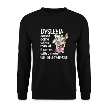 Dyslexie dyslexie dyslexie Dyslexie Dyslexie Dyseigne - Sweat-shirt Unisexe - noir - Devant - Alina (178cm) & Michal (187cm)