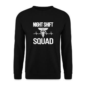 Night Shift Squad Nurse Nurse - Unisex Sweatshirt - black - Front - Alina (178cm) & Michal (187cm)