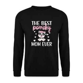 Pomsky Mama Pomsky Hundebesitzerin Pomsky Mom - Unisex Pullover - Schwarz - Vorne - Alina (178cm) & Michal (187cm)