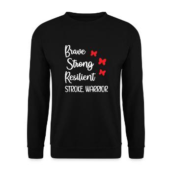 Stroke Fighter Rehab Stroke Survived - Unisex Sweatshirt - black - Front - Alina (178cm) & Michal (187cm)