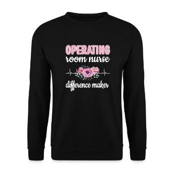 Surgical nurse Surgical nurse nurse - Unisex Sweatshirt - black - Front - Alina (178cm) & Michal (187cm)