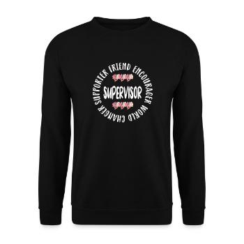 Supervisor Wertschätzung Aufseher Leiter Geschenk - Unisex Pullover - Schwarz - Vorne - Alina (178cm) & Michal (187cm)