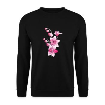 Orchid lover, orchid breeder, plant mom - Unisex Sweatshirt - black - Front - Alina (178cm) & Michal (187cm)