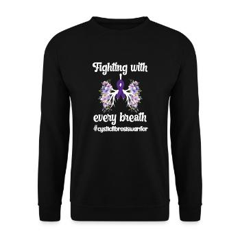 Cystic fibrosis awareness Cystic fibrosis fighters - Unisex Sweatshirt - black - Front - Alina (178cm) & Michal (187cm)