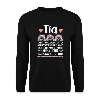 Tia Grandma Mother's Day Gift Tia Grandmother Sweet - Unisex Sweatshirt - black - Front - Alina (178cm) & Michal (187cm)