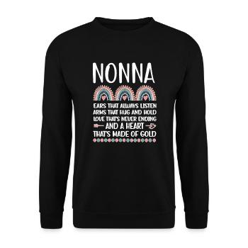 Nonna Grandma Mother's Day Gift Nonna Grandmother Sweet - Unisex Sweatshirt - black - Front - Alina (178cm) & Michal (187cm)