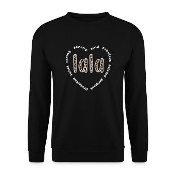 Lala Oma Muttertag Geschenk Lala Großmutter Süß - Unisex Pullover - Schwarz - Vorne - Alina (178cm) & Michal (187cm)