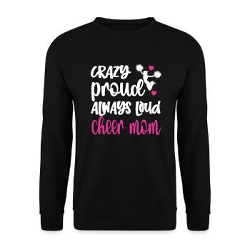 Cheerleading Mama Cheerleader Mutter Cheer Mom - Unisex Pullover - Schwarz - Vorne - Alina (178cm) & Michal (187cm)