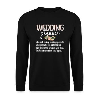 Hochzeitsplaner Eventmanager Ehe Wedding Planner - Unisex Pullover - Schwarz - Vorne - Alina (178cm) & Michal (187cm)