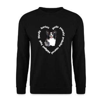 Border Collie amant Border Collie propriétaire - Sweat-shirt Unisexe - noir - Devant - Alina (178cm) & Michal (187cm)
