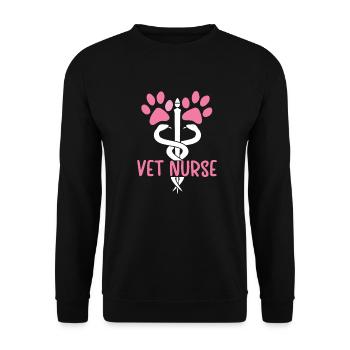 Veterinary Nurse Tierarzthelfer Veterinärassistent - Unisex Pullover - Schwarz - Vorne - Alina (178cm) & Michal (187cm)