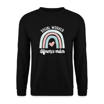 Sozialarbeiter Soziale Arbeit Streetworker Team - Unisex Pullover - Schwarz - Vorne - Alina (178cm) & Michal (187cm)