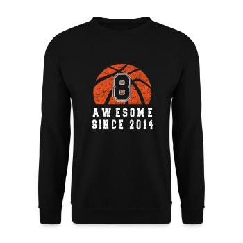 8th birthday Born 2014 Basketball player 8 years - Unisex Sweatshirt - black - Front - Alina (178cm) & Michal (187cm)