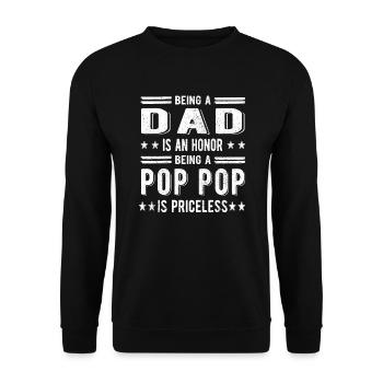 Bester Pop Pop Opa Vatertag Pop Pop Großvater Papa - Unisex Pullover - Schwarz - Vorne - Alina (178cm) & Michal (187cm)