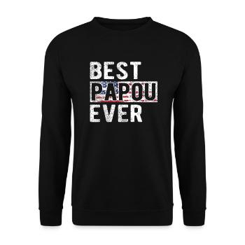 Best Papou Grandpa Father's Day Papou Grandfather Papa - Unisex Sweatshirt - black - Front - Alina (178cm) & Michal (187cm)