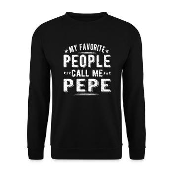 Bester Pepe Opa Vatertag Pepe Großvater Papa - Unisex Pullover - Schwarz - Vorne - Alina (178cm) & Michal (187cm)