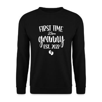 Erstes Mal Granny 2022 Zukünftige Granny Oma - Unisex Pullover - Schwarz - Vorne - Alina (178cm) & Michal (187cm)