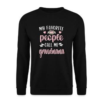 Grand-mère Grand-mère Appréciation Grand-mère Grand-mère Grand-mère - Sweat-shirt Unisexe - noir - Devant - Alina (178cm) & Michal (187cm)