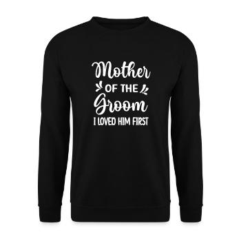 Mère du marié Groom Mama - Sweat-shirt Unisexe - noir - Devant - Alina (178cm) & Michal (187cm)