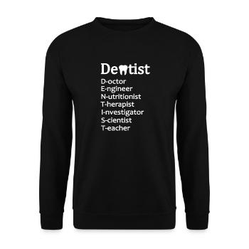 Zahnarzt Geschenkidee Zahnärztin Zahnmediziner - Unisex Pullover - Schwarz - Vorne - Alina (178cm) & Michal (187cm)