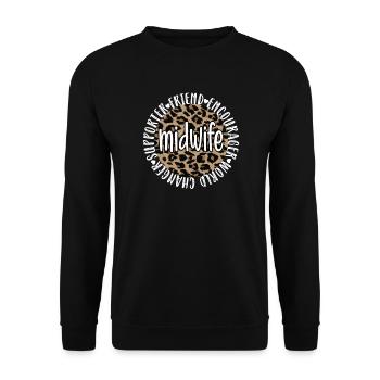 Hebammengeschenk Geburtshelferin Hebamme - Unisex Pullover - Schwarz - Vorne - Alina (178cm) & Michal (187cm)