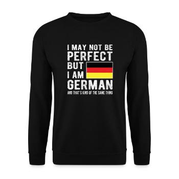 Deutscher Deutschland Flagge Deutsche Herkunft - Unisex Pullover - Schwarz - Vorne - Alina (178cm) & Michal (187cm)