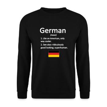 Deutscher Deutschland Flagge Deutsche Wurzeln - Unisex Pullover - Schwarz - Vorne - Alina (178cm) & Michal (187cm)